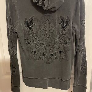 Stylish Gray Embroidered Women's Jacket